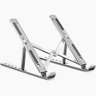 Adjustable aluminum laptop stand for desks, compatible with MacBook and laptops up to 17 inches